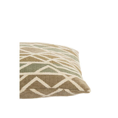 Cushion 45x45 cm FULDOS mint green+cream feather filled