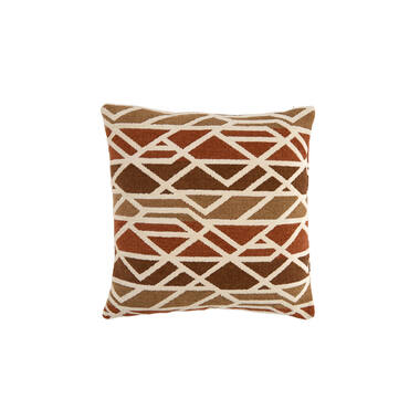 Cushion 45x45 cm FULDOS terra+cream feather filled