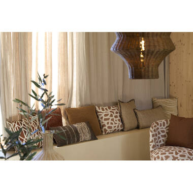 Cushion 45x45 cm FULDOS terra+cream feather filled