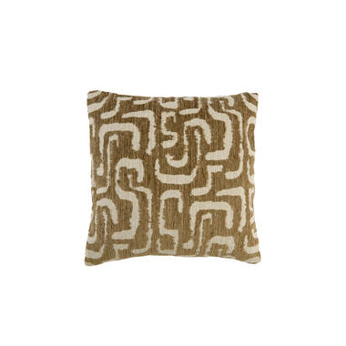 Cushion 45x45 cm ALZEY green-grey+beige feather filled