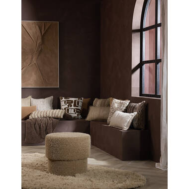 Cushion 45x45 cm LUNCA cream+brown+dark brown
