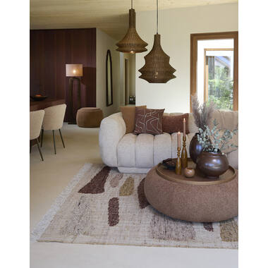 Rug 300x200 cm BUNSI jute natural+brown+ocher yellow