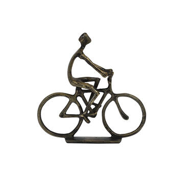 Ornament S/2 24x18x22+24x7x25 cm CYCLISTS antiek brons