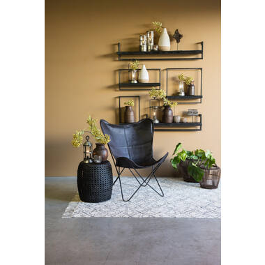 Wandplank 50x15x50 cm MADDISON hout mat zwart