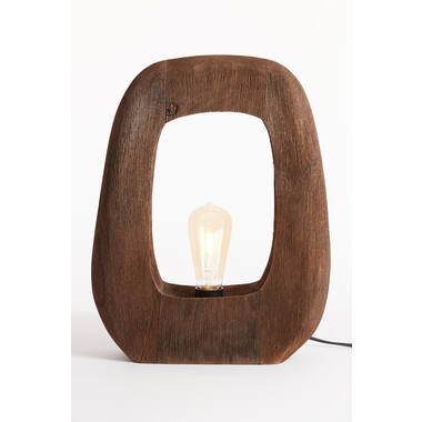 Tafellamp 33x10x40 cm KELAFO hout chocolade bruin