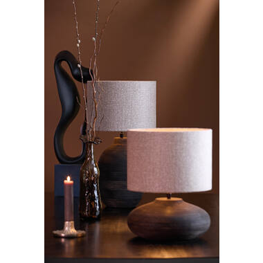 Lamp base Ø22x39 cm KHOMAI wood antique brown