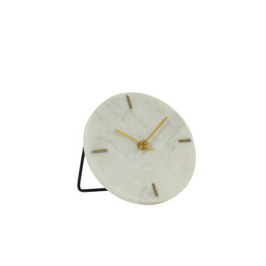 Klok Ø15 cm MORENO marmer wit