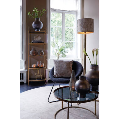 Klok Ø20 cm MORENO marmer bruin