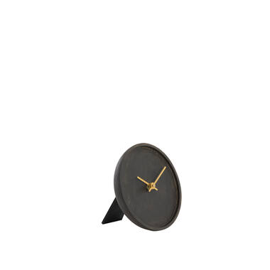 Klok Ø15 cm VETI mango hout bruin+goud