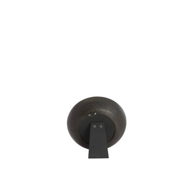 Klok Ø15 cm VETI mango hout bruin+goud