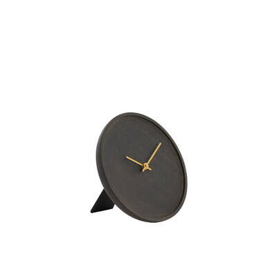 Klok Ø20 cm VETI mango hout bruin+goud