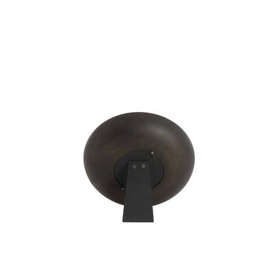 Klok Ø20 cm VETI mango hout bruin+goud