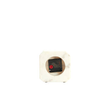 Klok 13x4x13 cm PABLIA marmer wit