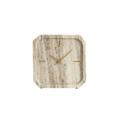 Klok 20,5x6x20,5 cm PABLIA marmer zand-grijs