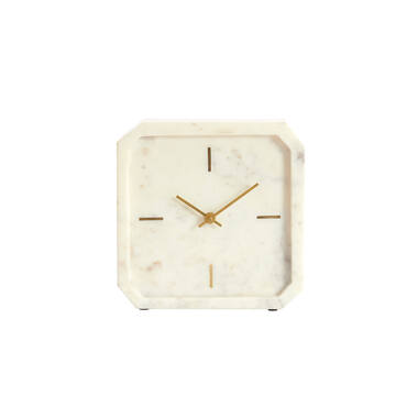 Klok 20,5x6x20,5 cm PABLIA marmer wit