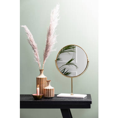 Spiegel op voet 24x9x40,5 cm RIESCO marmer wit-goud