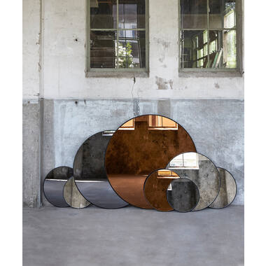Spiegel Ø70 cm ESPEJO helder glas+zwart