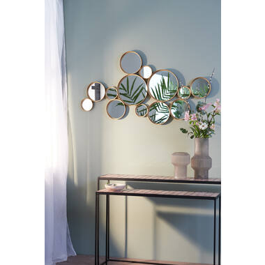 Spiegel 127x3,5x64,5 cm CIELO cirkels goud