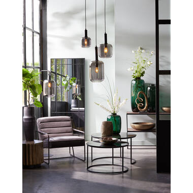 Spiegel 77x3x183 cm RINCON helder glas+mat zwart
