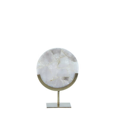 Ornament on base 25x10x35 cm GOUYA grey agate+antique bronze