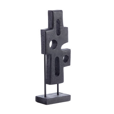 Ornament on base 19x9,5x45 cm SALIO wood matt black