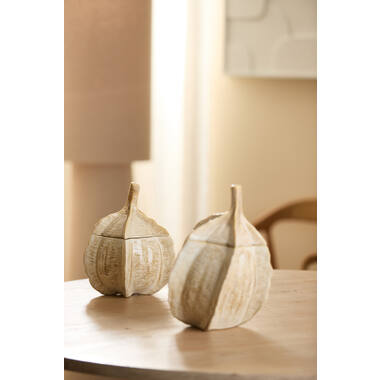 Deco box Ø21x27 cm SABARA glans zand