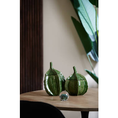 Deco box Ø21x27 cm SABARA glans groen