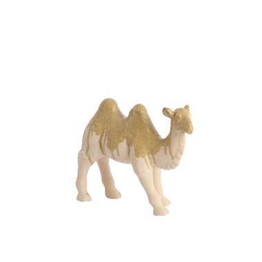 Ornament 31,5x11,5x24 cm CAMEL ceramics cream+olive green