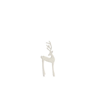 Ornament 10x6,5x25,5 cm DEER wit+grijs