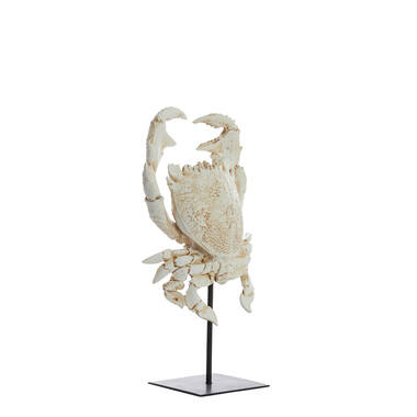 Ornament op voet 23x12,5x42,5 cm CRAB gebroken wit