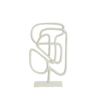 Ornament op voet 24x8x39 cm GOLEZA crème