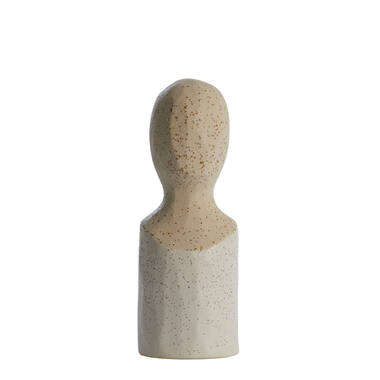 Ornament 9,5x8,5x25,5 cm BATTUDA keramiek mat crème