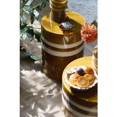Ornament 15,5x14,5x7 cm TURTLE glass amber+white-black