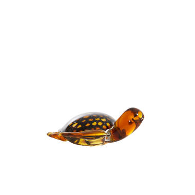 Ornament 15,5x14,5x7 cm TURTLE glass amber+amber-black