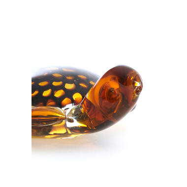 Ornament 15,5x14,5x7 cm TURTLE glass amber+amber-black