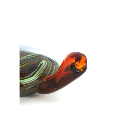 Ornament 19x16x7 cm TURTLE glass amber+green