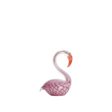 Ornament 12x7x17 cm SWAN glass pink