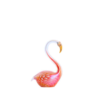 Ornament 12x7x17 cm SWAN glass orange