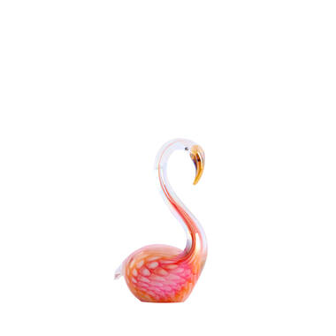 Ornament 12x7x17 cm SWAN glass orange