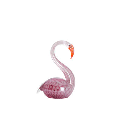 Ornament 13x8x20 cm SWAN glas roze