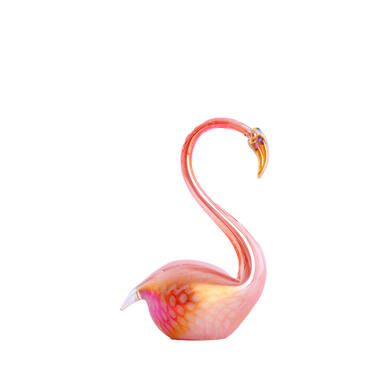 Ornament 13x8x20 cm SWAN glass orange