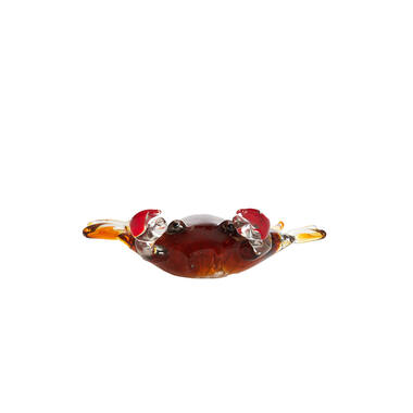 Ornament 20x5x6 cm CRAB glass brown