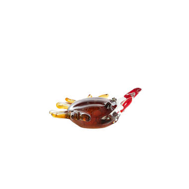 Ornament 20x5x6 cm CRAB glass brown
