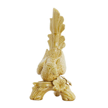 Ornament 21,5x17x35 cm BIRD ceramics ocher yellow