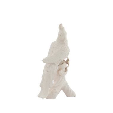 Ornament 22,5x14x39 cm BIRD ceramics matt cream