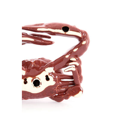 Ornament 29x29x6,5 cm CRAB keramiek koraal