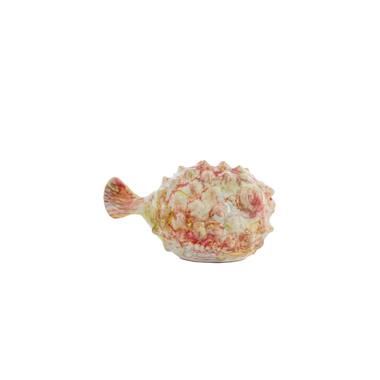 Ornament 20x11,5x11,5 cm FISH ceramics cream+red+yellow