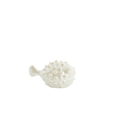 Ornament 20x11,5x11,5 cm FISH ceramics cream pearl
