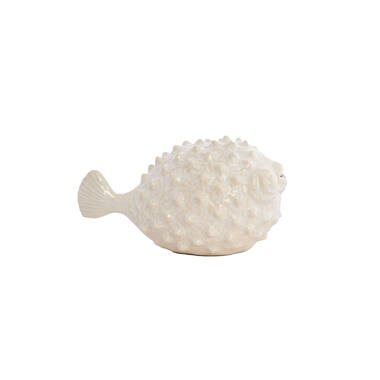 Ornament 25,5x14,5x14 cm FISH ceramics cream