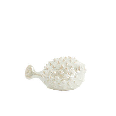 Ornament 25,5x14,5x14 cm FISH ceramics cream pearl